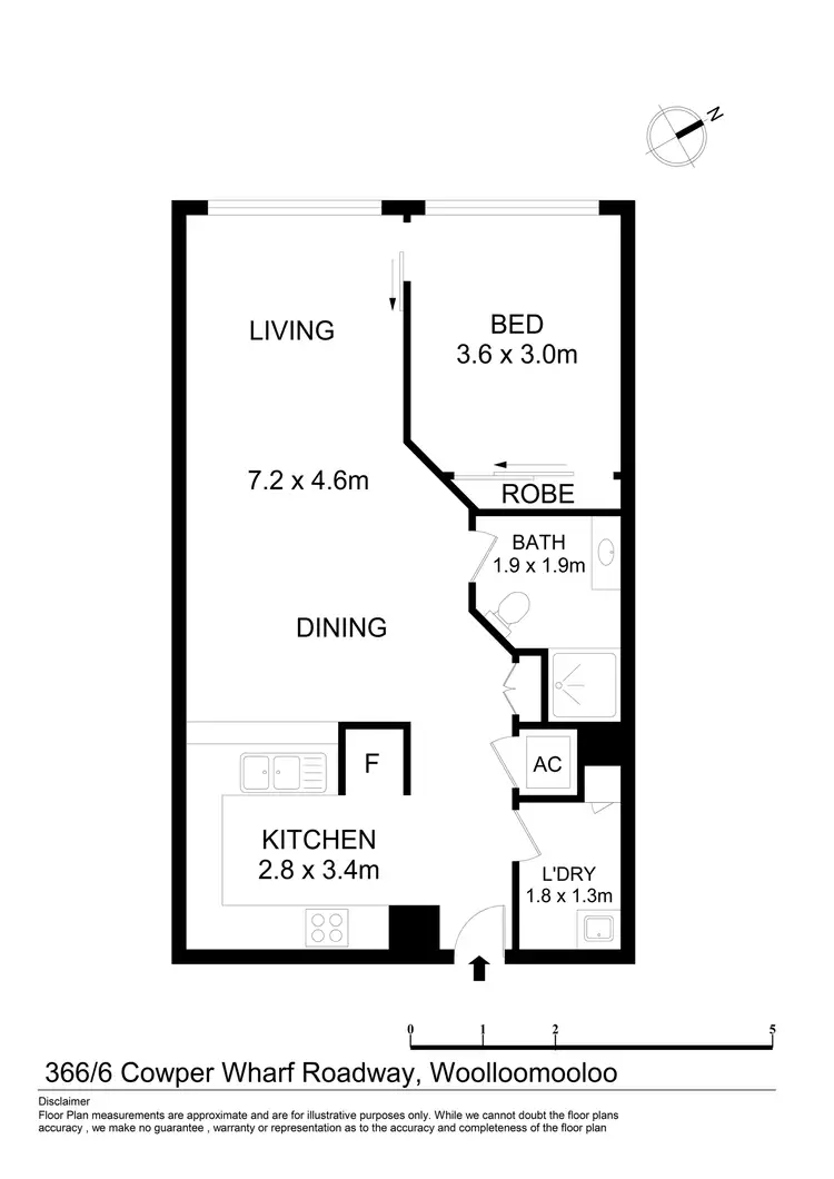 Floorplan of Homely apartment listing, 366/6 Cowper Wharf Road, Woolloomooloo NSW 2011