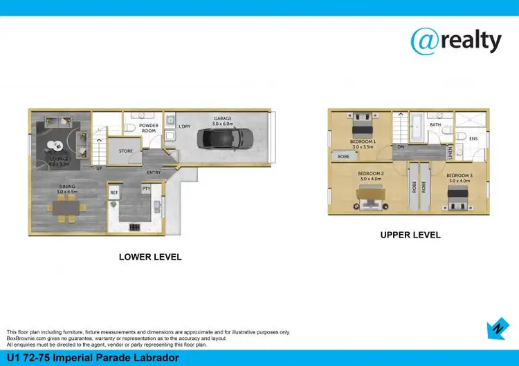 Floorplan of Homely townhouse listing, 1/72-74 Imperial Parade, Labrador QLD 4215