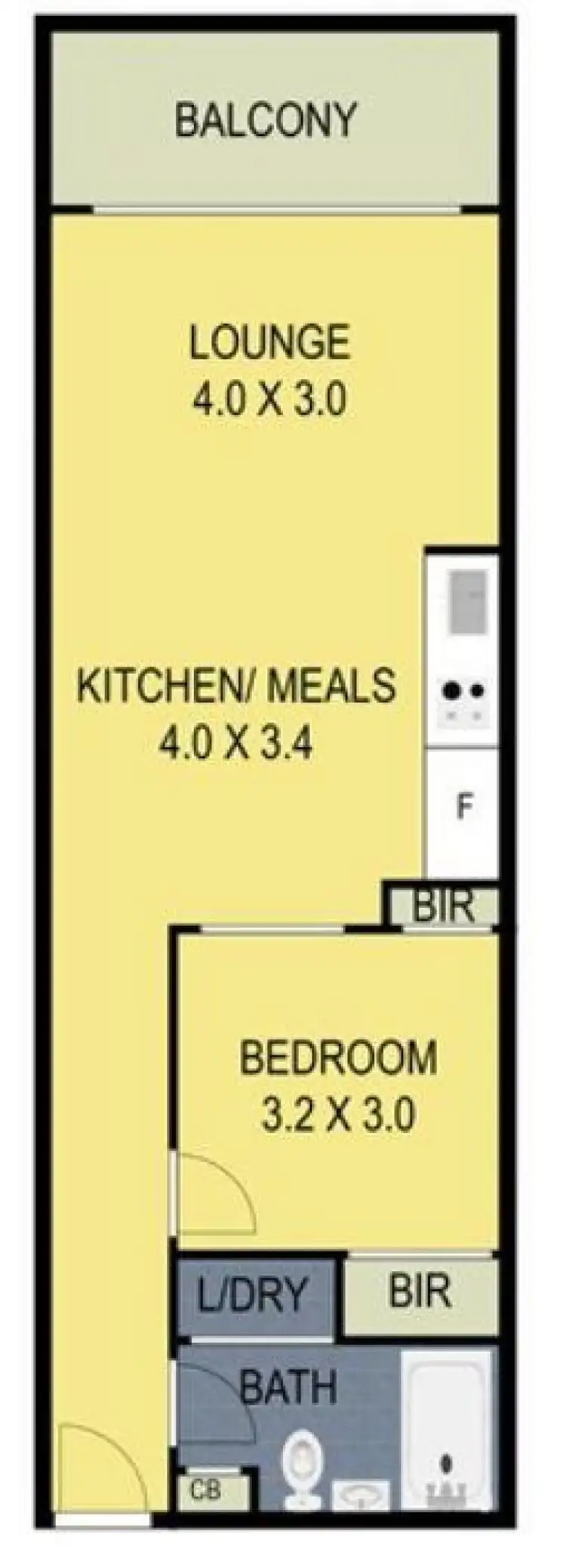 Floorplan of Homely apartment listing, 214/89 Roden Street, West Melbourne VIC 3003