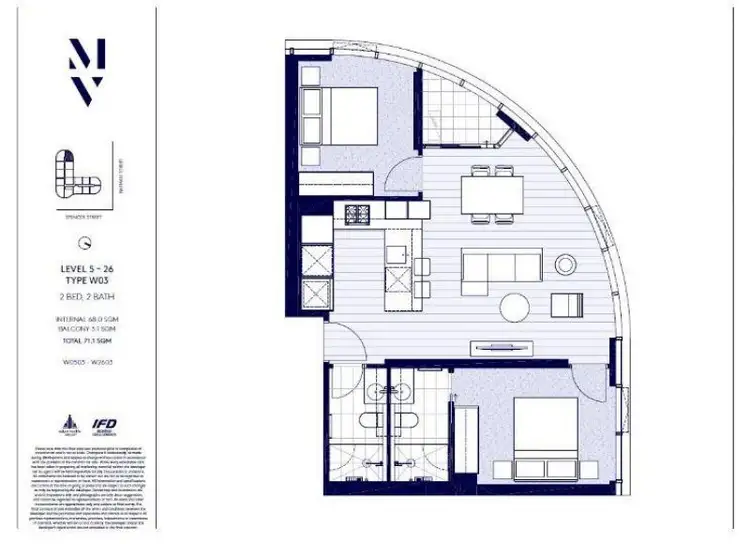 Floorplan of Homely apartment listing, 1203/105 Batman Street, West Melbourne VIC 3003