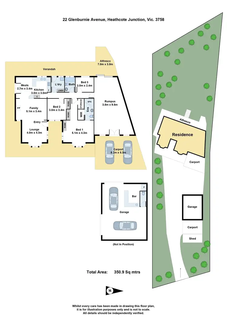 Floorplan of Homely house listing, 22 Glenburnie Avenue, Heathcote Junction VIC 3758