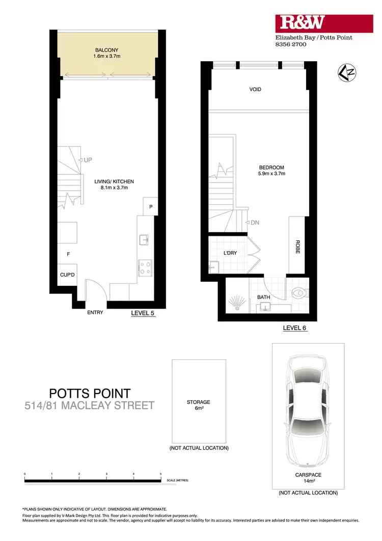 Floorplan of Homely apartment listing, 514/81 Macleay Street, Potts Point NSW 2011