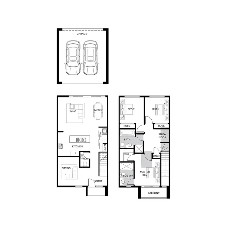 Floorplan of Homely townhouse listing, Lot 47 Sugarloaf Circuit, Wollert VIC 3750