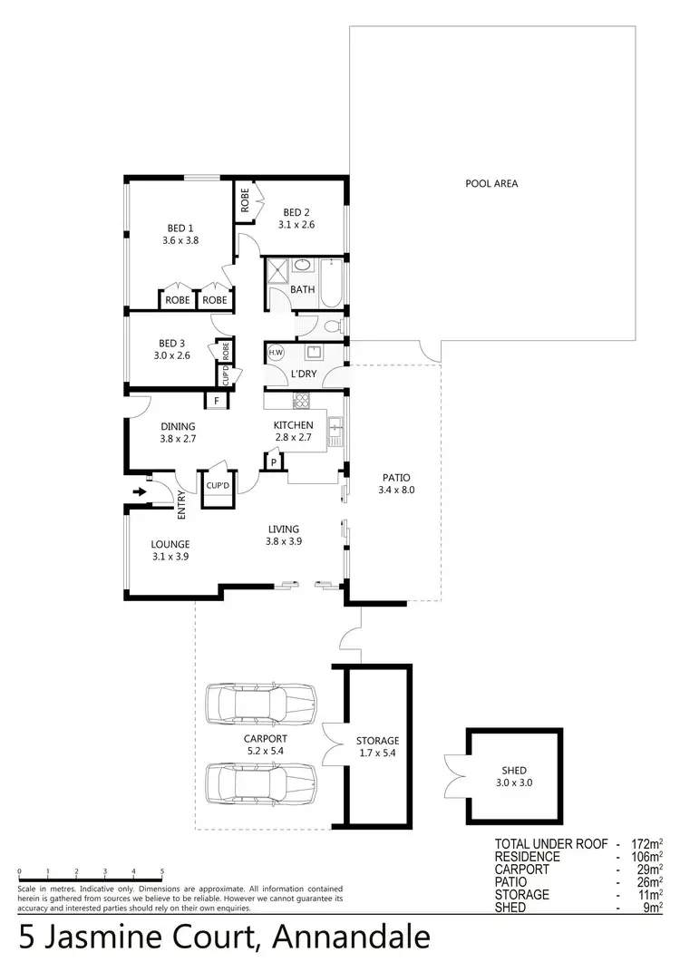 Floorplan of Homely house listing, 5 Jasmine Court, Annandale QLD 4814