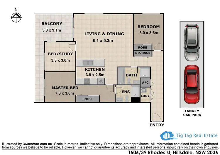Floorplan of Homely apartment listing, 1506/39 Rhodes Street, Hillsdale NSW 2036