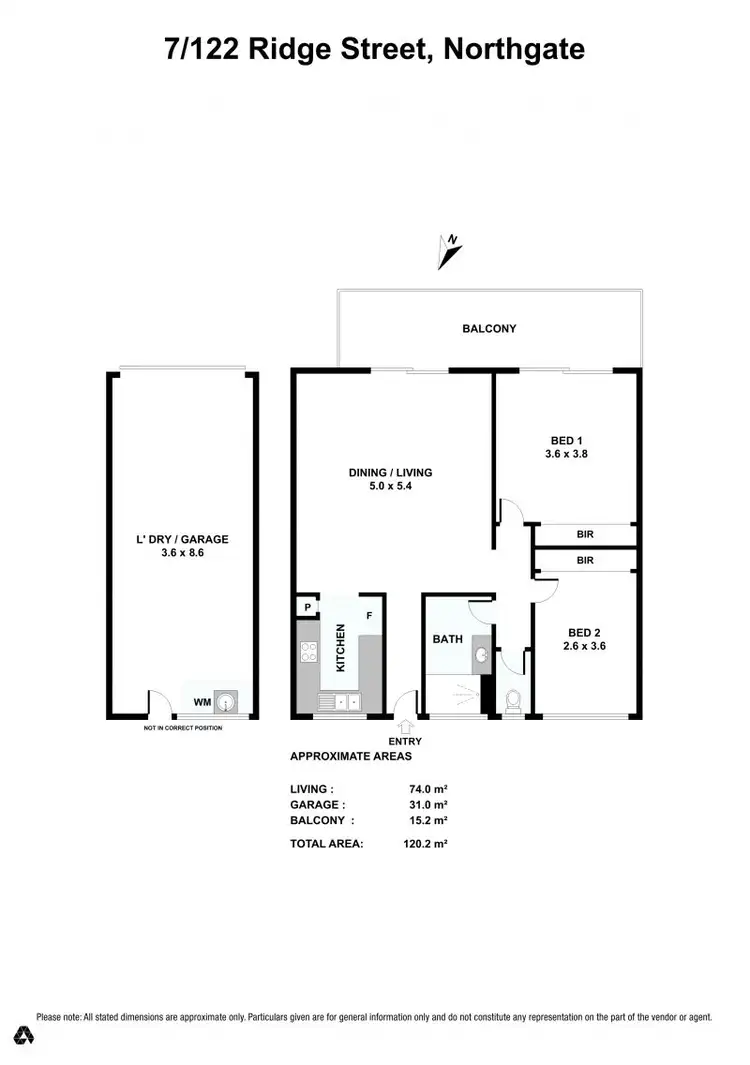 Floorplan of Homely unit listing, 7/122 Ridge Street, Northgate QLD 4013