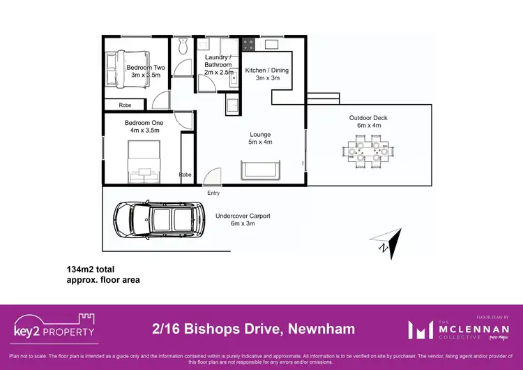 Floorplan of Homely unit listing, 2/16 Bishops Drive, Newnham TAS 7248
