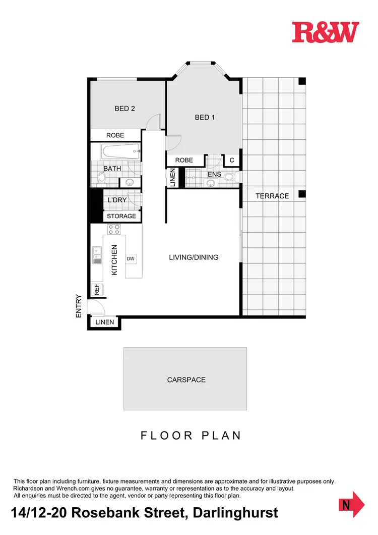 Floorplan of Homely apartment listing, 14/12-20 Rosebank Street, Darlinghurst NSW 2010