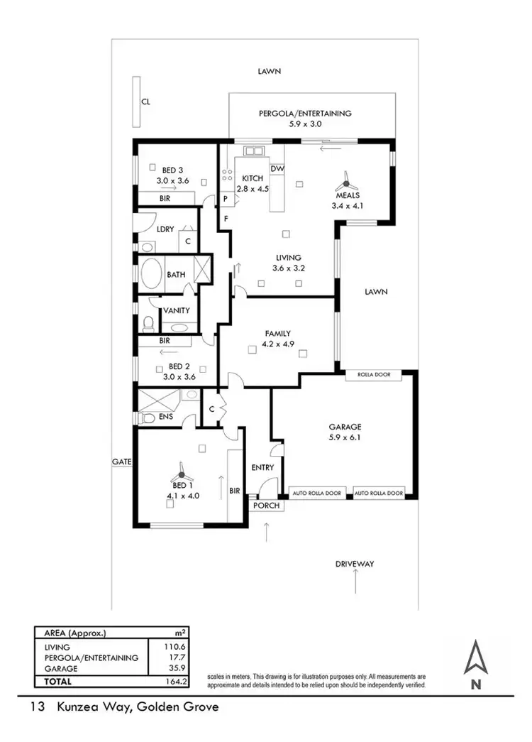 Floorplan of Homely house listing, 13 Kunzea Way, Golden Grove SA 5125