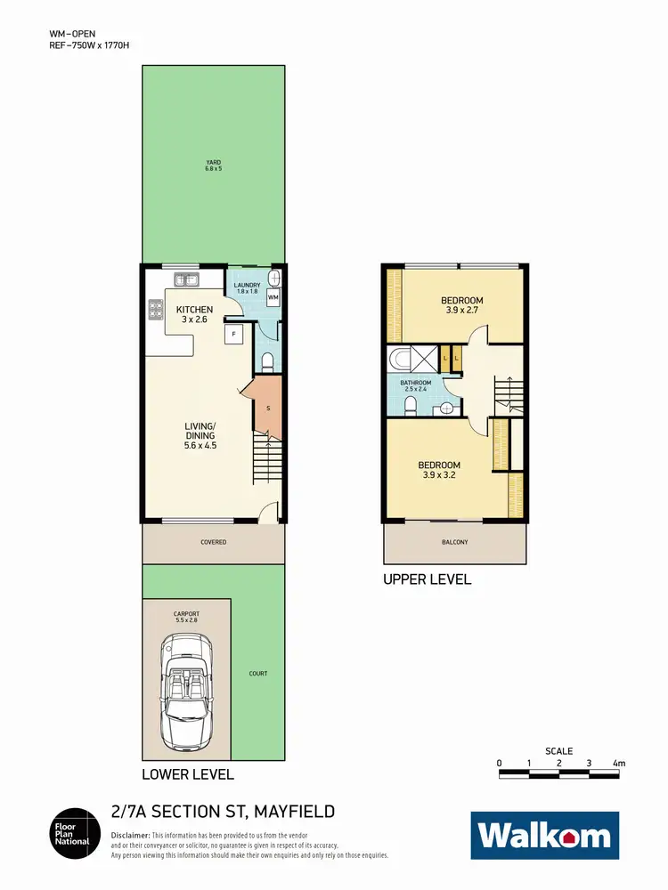 Floorplan of Homely townhouse listing, 2/7A Section Street, Mayfield NSW 2304