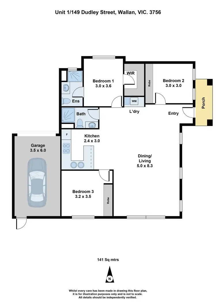 Floorplan of Homely unit listing, 1/149 Dudley Street, Wallan VIC 3756