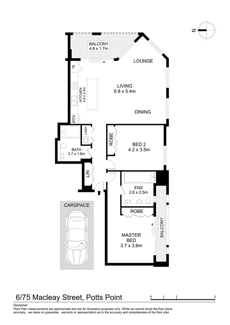 Floorplan of Homely apartment listing, 6/75 Macleay Street, Potts Point NSW 2011