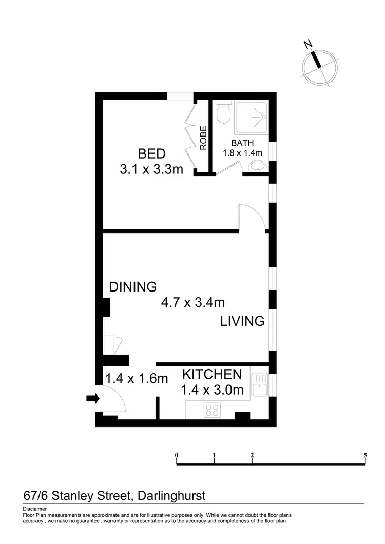 Floorplan of Homely apartment listing, 67/6 Stanley Street, Darlinghurst NSW 2010