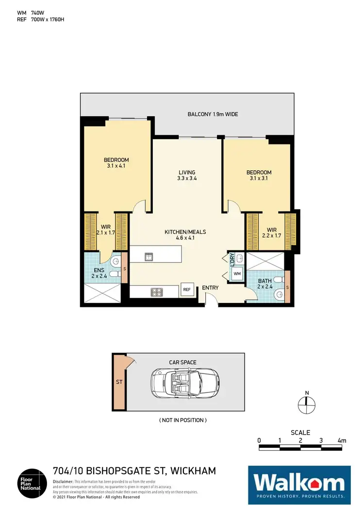 Floorplan of Homely apartment listing, 704/10 Bishopsgate Street, Wickham NSW 2293