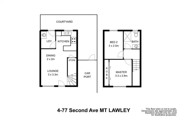 Floorplan of Homely townhouse listing, 4/77 Second Avenue, Mount Lawley WA 6050