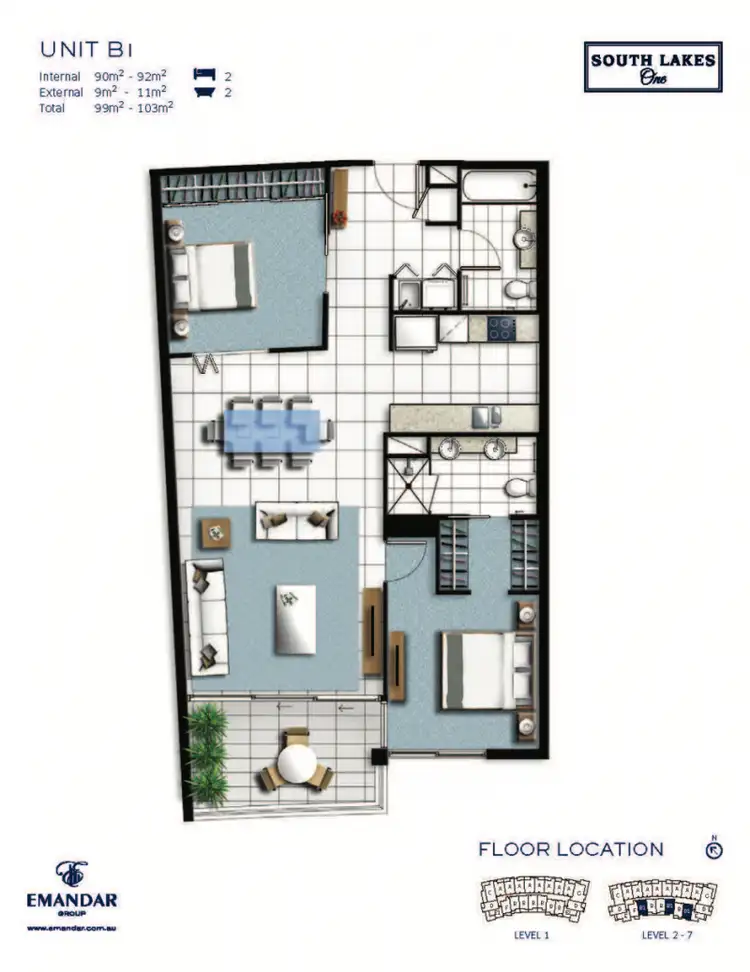 Floorplan of Homely apartment listing, 1721/397 Christine Avenue, Varsity Lakes QLD 4227