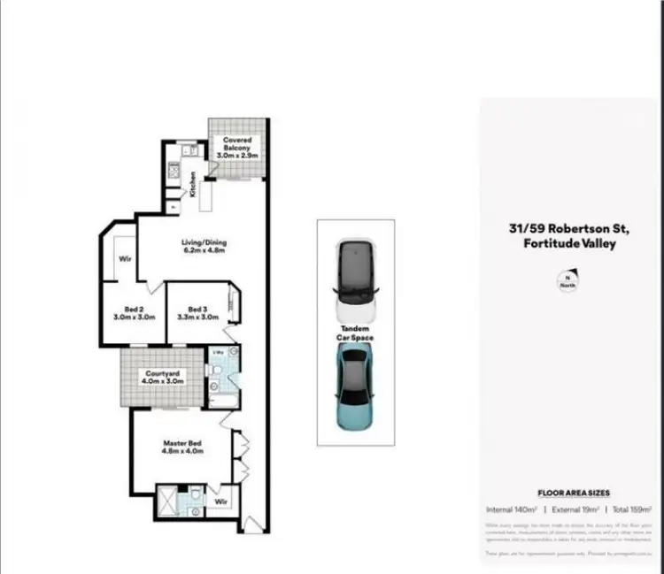 Floorplan of Homely apartment listing, 31/59 Robertson Street, Fortitude Valley QLD 4006