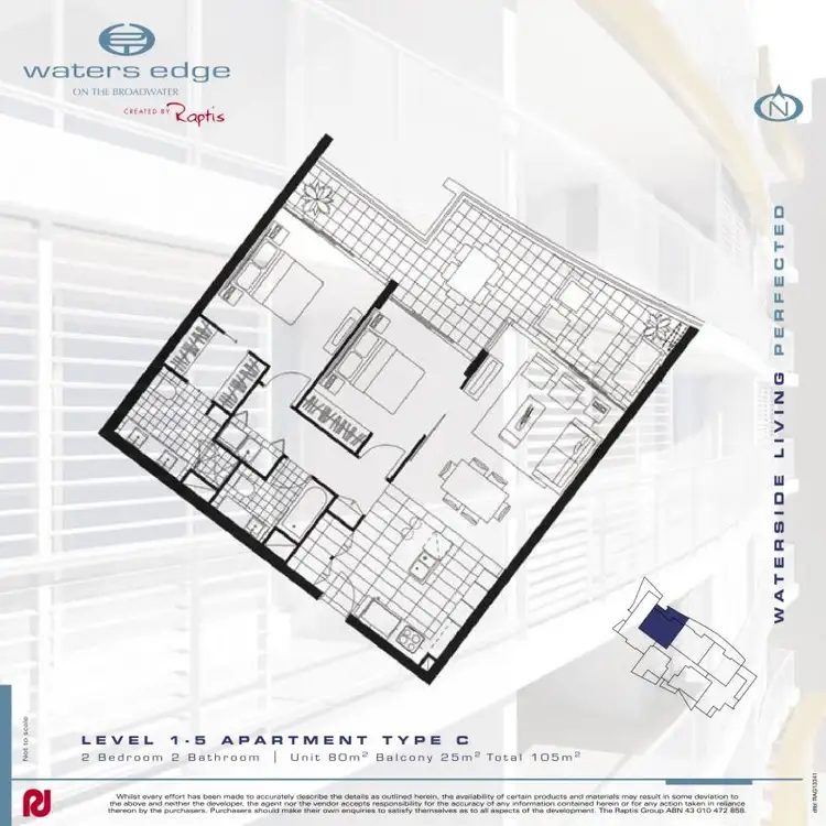 Floorplan of Homely apartment listing, 1203/438 Marine Parade, Biggera Waters QLD 4216