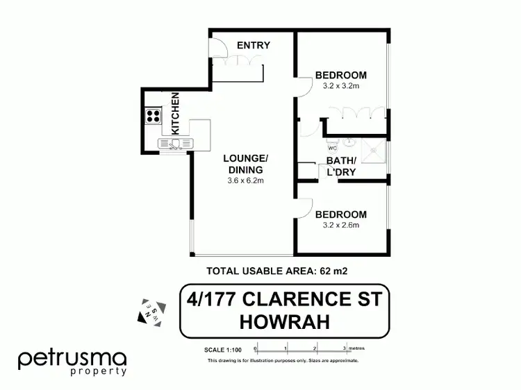 Floorplan of Homely unit listing, 4/177 Clarence Street, Howrah TAS 7018