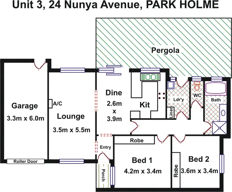 Floorplan of Homely unit listing, 3/24 Nunyah Ave, Park Holme SA 5043