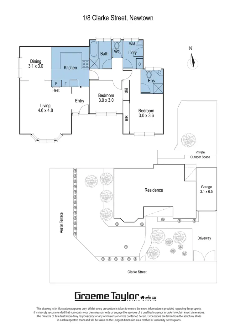 Floorplan of Homely unit listing, 1/8 Clarke Street, Newtown VIC 3220