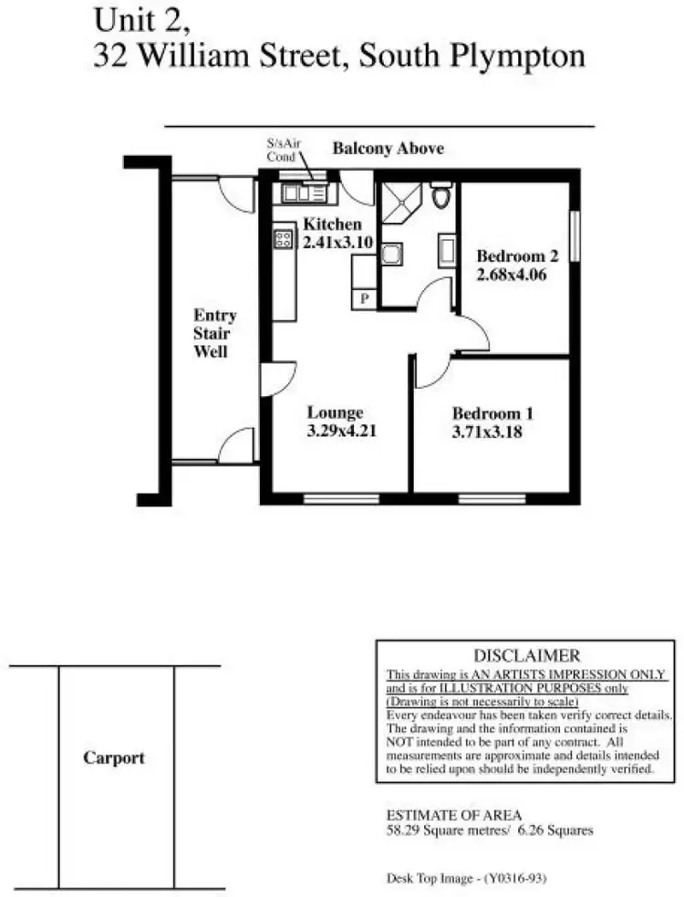 Floorplan of Homely unit listing, 2/32 William Street, South Plympton SA 5038