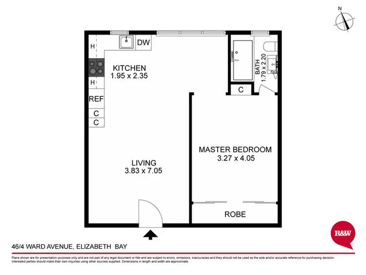 Floorplan of Homely apartment listing, 46/4 Ward Avenue, Elizabeth Bay NSW 2011