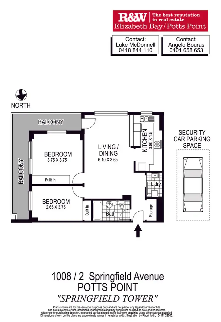 Floorplan of Homely apartment listing, 1008/2 Springfield Avenue, Potts Point NSW 2011