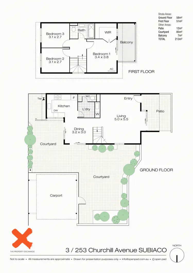 Floorplan of Homely townhouse listing, 3/253 Churchill Avenue, Subiaco WA 6008
