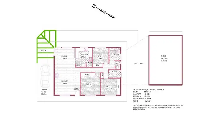 Floorplan of Homely house listing, 14 Meshach Burge Terrace, Lyndoch SA 5351