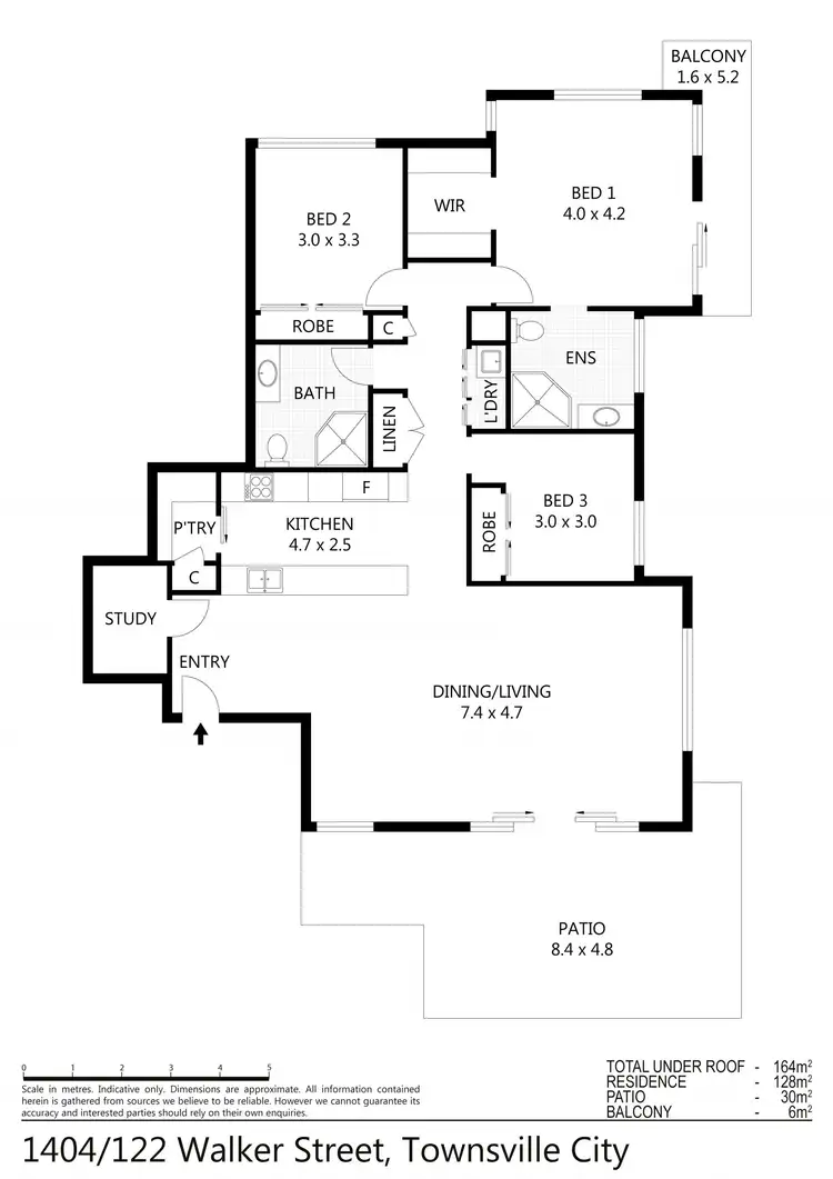 Floorplan of Homely apartment listing, 1404/122 Walker Street, Townsville City QLD 4810