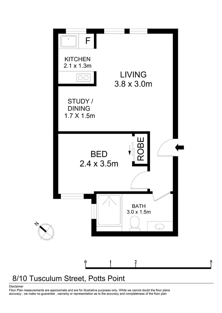 Floorplan of Homely apartment listing, 8/10 Tusculum Street, Potts Point NSW 2011