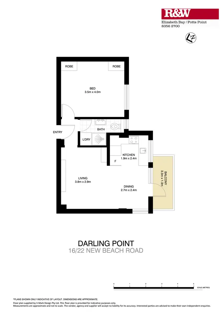 Floorplan of Homely apartment listing, 16/22 New Beach Road, Darling Point NSW 2027