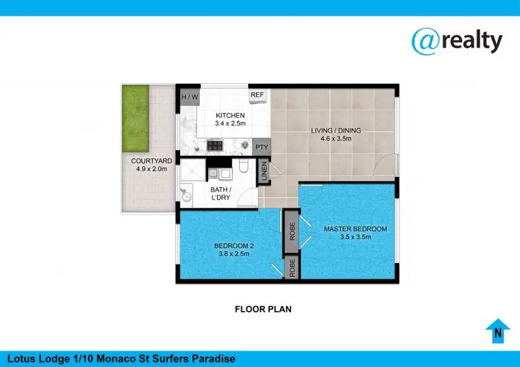 Floorplan of Homely unit listing, 1/10 Monaco Street, Surfers Paradise QLD 4217