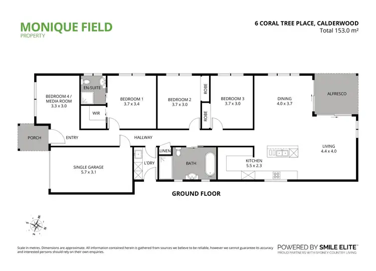 Floorplan of Homely house listing, 6 Coral Tree Crescent, Calderwood NSW 2527