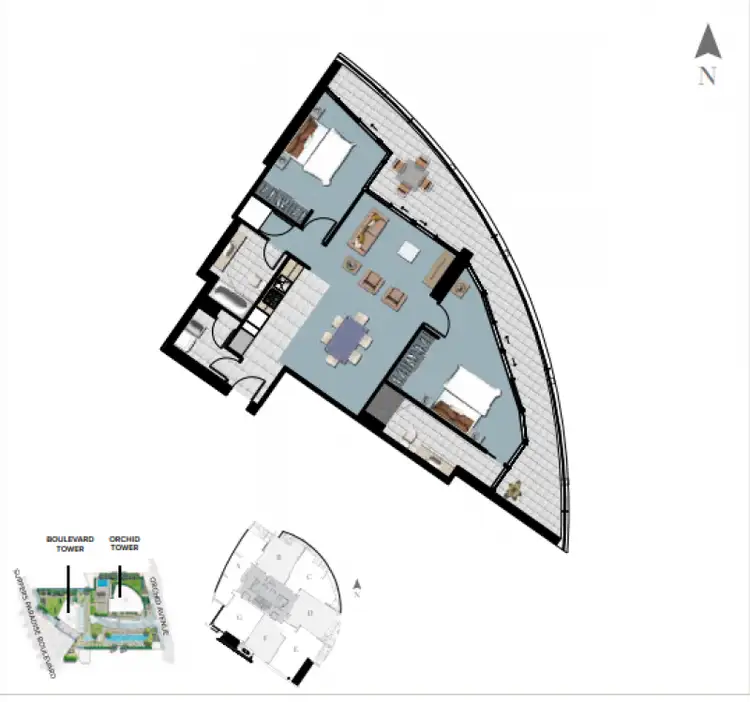 Floorplan of Homely apartment listing, 12103/3113 Surfers Paradise Boulevard, Surfers Paradise QLD 4217