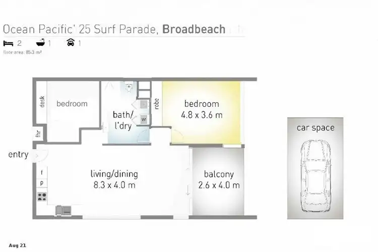 Floorplan of Homely apartment listing, 34/25-29 Surf Parade, Broadbeach QLD 4218