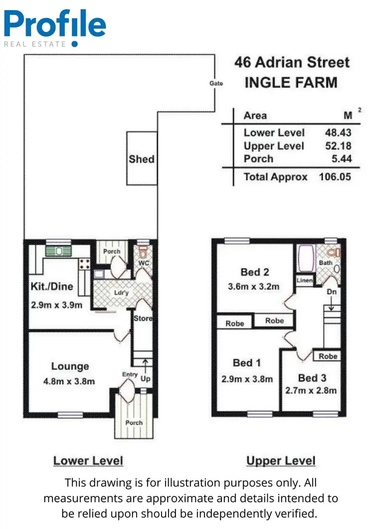 Floorplan of Homely townhouse listing, 46 Adrian Street, Ingle Farm SA 5098