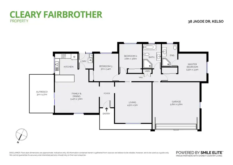 Floorplan of Homely house listing, 38 Jagoe Drive, Kelso NSW 2795