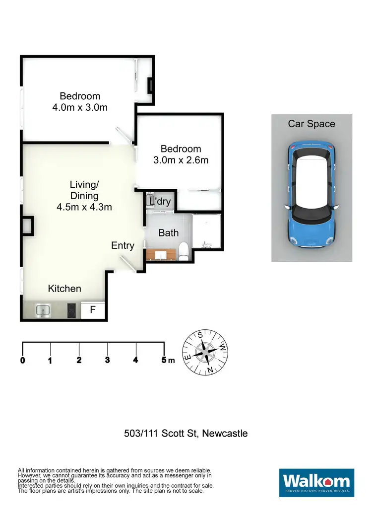 Floorplan of Homely apartment listing, 503/111 Scott Street, Newcastle NSW 2300