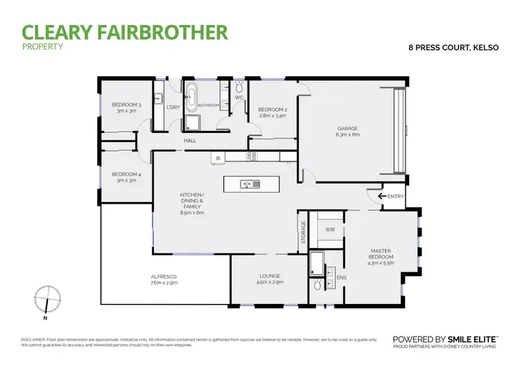 Floorplan of Homely house listing, 8 Press Court, Kelso NSW 2795