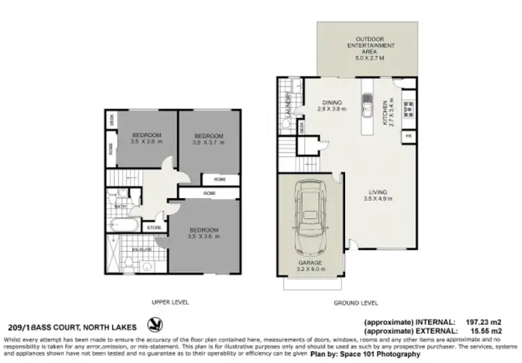 Floorplan of Homely townhouse listing, 209/1 Bass Court, North Lakes QLD 4509