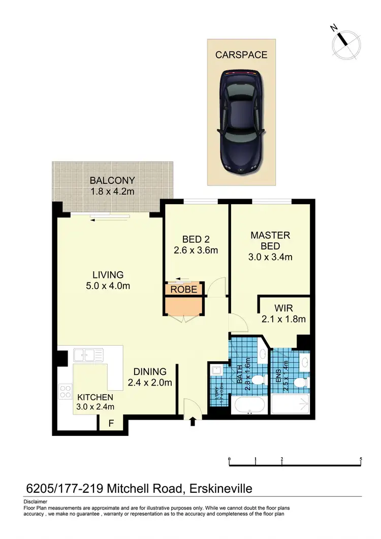 Floorplan of Homely apartment listing, 6205/177-219 Mitchell Road, Erskineville NSW 2043