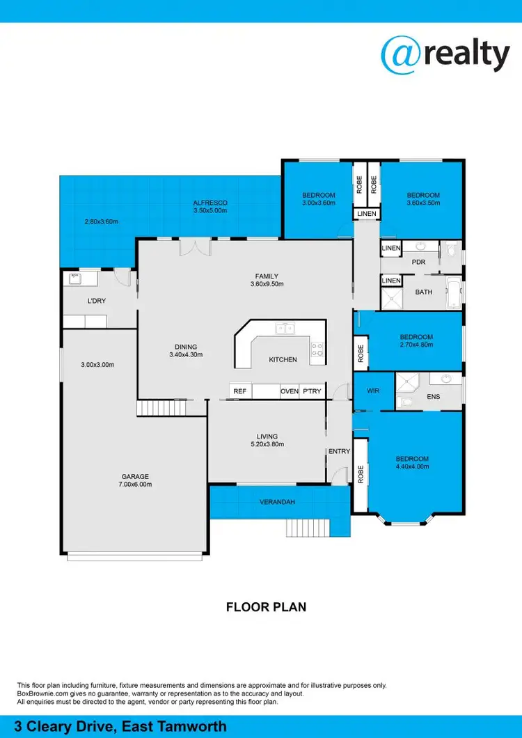 Floorplan of Homely house listing, 3 Cleary Drive, East Tamworth NSW 2340