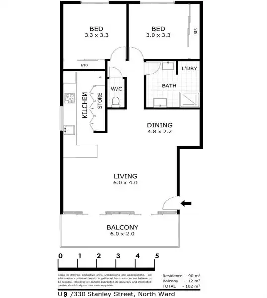 Floorplan of Homely unit listing, 9/330 Stanley Street, North Ward QLD 4810