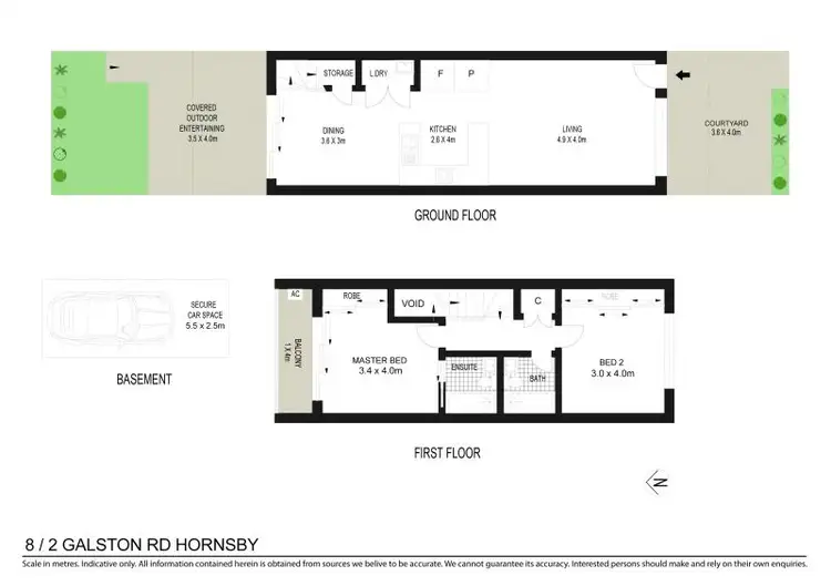 Floorplan of Homely townhouse listing, 8/2 Galston Road, Hornsby NSW 2077