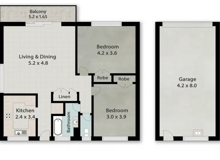 Floorplan of Homely apartment listing, 2/30 Labrador Street, Labrador QLD 4215
