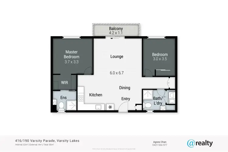 Floorplan of Homely apartment listing, 416/190 Varsity Parade, Varsity Lakes QLD 4227