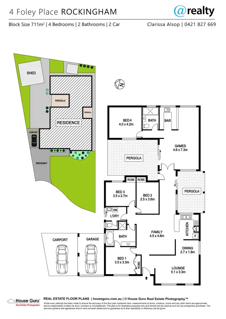 Floorplan of Homely house listing, 4 Foley Place, Rockingham WA 6168