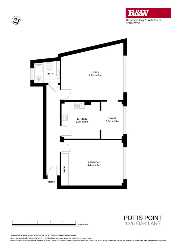 Floorplan of Homely apartment listing, 12/5 Oak Lane, Potts Point NSW 2011